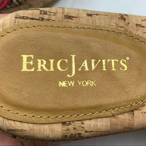 Eric Javits Cork Raffia Mixed Media Wedge Sandals - Picture 7 of 8